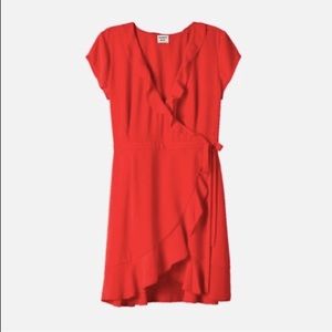 Aritzia Red Ruffle dress